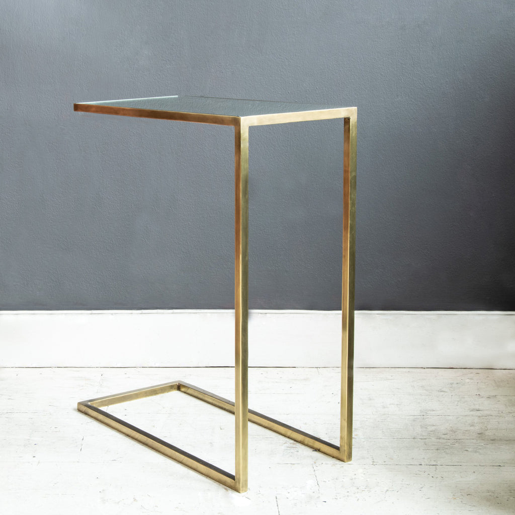 C Table, Glass and Brass