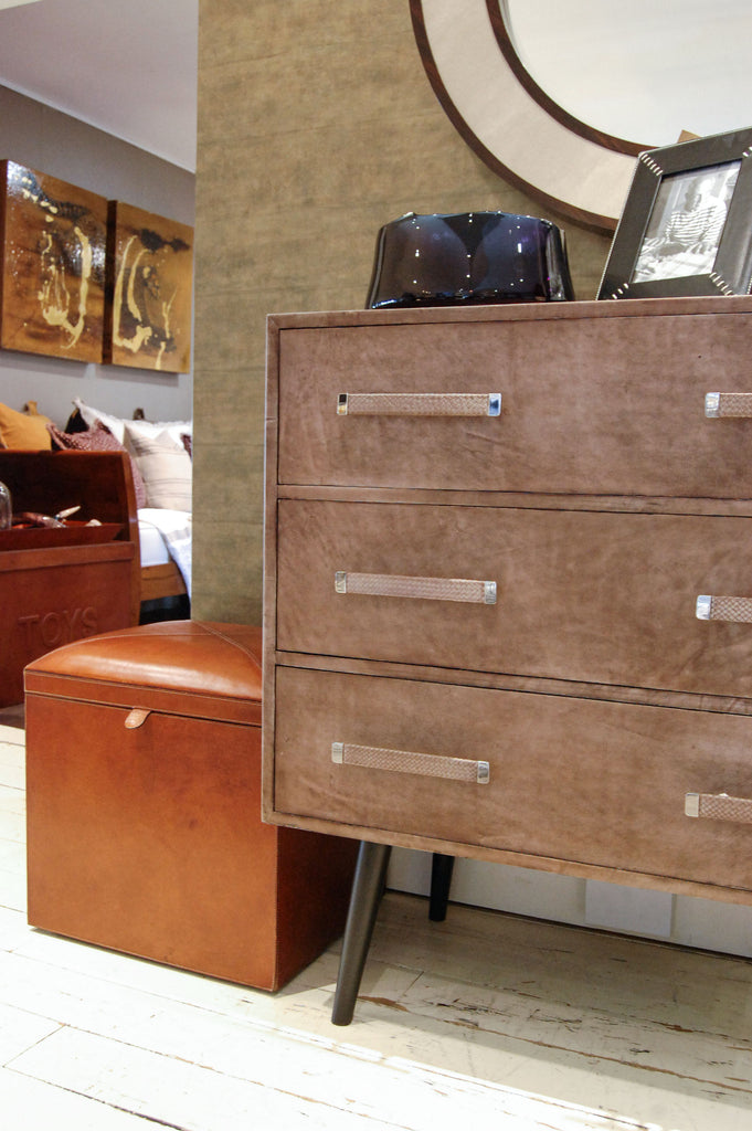 Portobello Chest of Drawers From side with decor