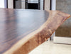 Raw wood table corner