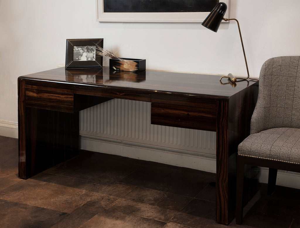 Metro Ebony desk with deco chair and accessories