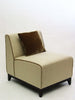 Cream Metro Armless Chair with brown Piping and brown cushion