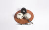 Hand Painted Ostrich Eggs on Leather plate